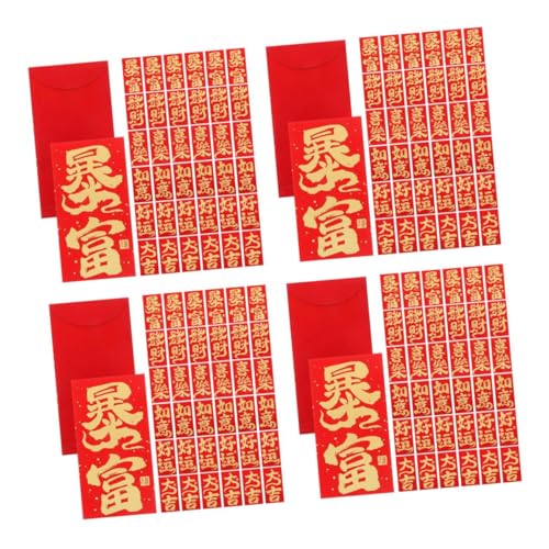 Beaupretty 4 Sätze Rotes Paket Zum Frühlingsfest Traditionelle Chinesische Umschläge Chinesisches Neujahr Umschläge Rote Umschläge Für Das Chinesische Neujahr Rote Tasche Papier 36 Stück * 4 von Beaupretty