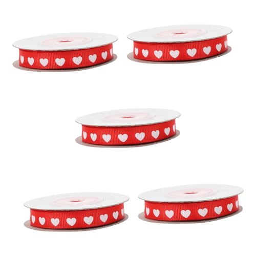 Beaupretty 5 Rollen Valentinstag Band Strasssteine Mehrfarbiges Band Rotes Tüllband Blaues Drahtband Rotes Band Für Luftballons Grußkarten Weihnachtsdrahtband Grünes Band Chiffon Polyester von Beaupretty