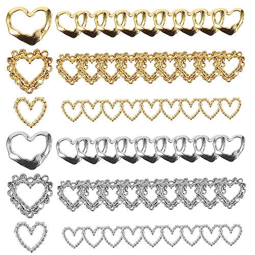 Beaupretty 60St Nagel Charms heartstopped nail decoration nails accessories nail design charms für nägel Aufkleber Charms Nagel funkeln Manikürezubehör Nagelanhänger für Damen Zinklegierung von Beaupretty