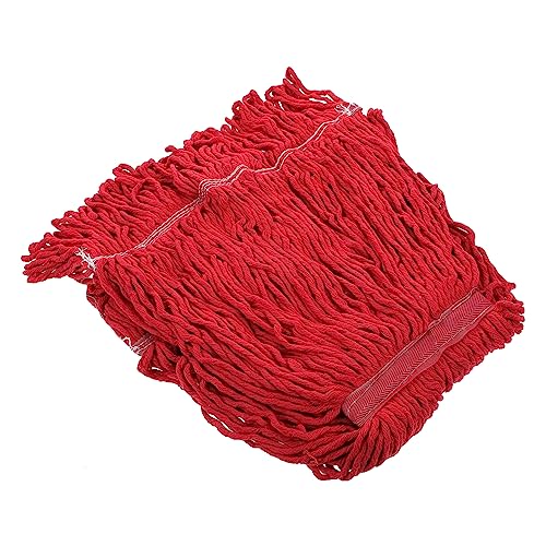 Beaupretty Mopp-Ersatzkopf nasser Mopp Loop-End-Moppkopf-Ersatz Moppköpfe nasser Wischkopf Baumwollboden Heavy duty mop refill Wischpad aus Baumwollgarn strapazierfähige Mopp-Nachfüllung rot von Beaupretty