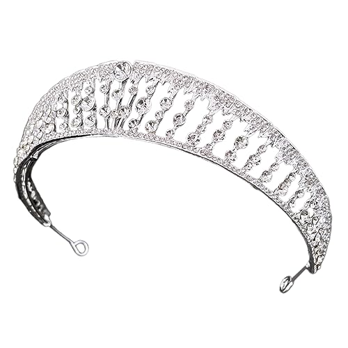 Beaupretty Silberne Krone Kopfschmuck Kleid Braut Kopfbedeckung Frauen Mode Juwelenbesetzt Stirnbänder Für Damen Kostüm Tiaras Geschlecht Outfit Party Aufdecken Hochzeit Silver Strass von Beaupretty