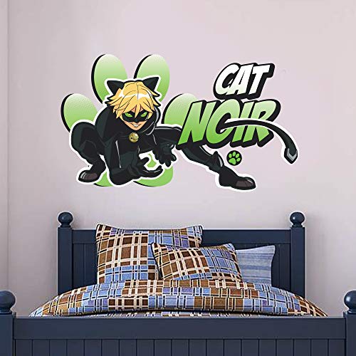 Beautiful Game Miraculous Wandsticker – Cat Noir Superhelden-Kinder-Wandaufkleber, 120 cm breit x 65 cm hoch von Beautiful Game