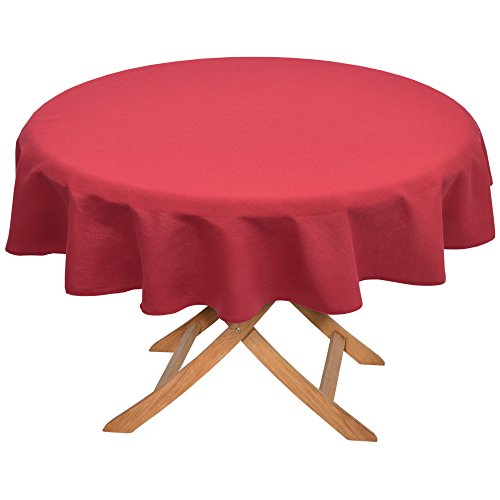 Beautissu Tischdecke Loftflair - Rund Ø 160 cm Rot - Stoff Tischtuch aus Baumwolle - waschbar & pflegeleicht von Beautissu