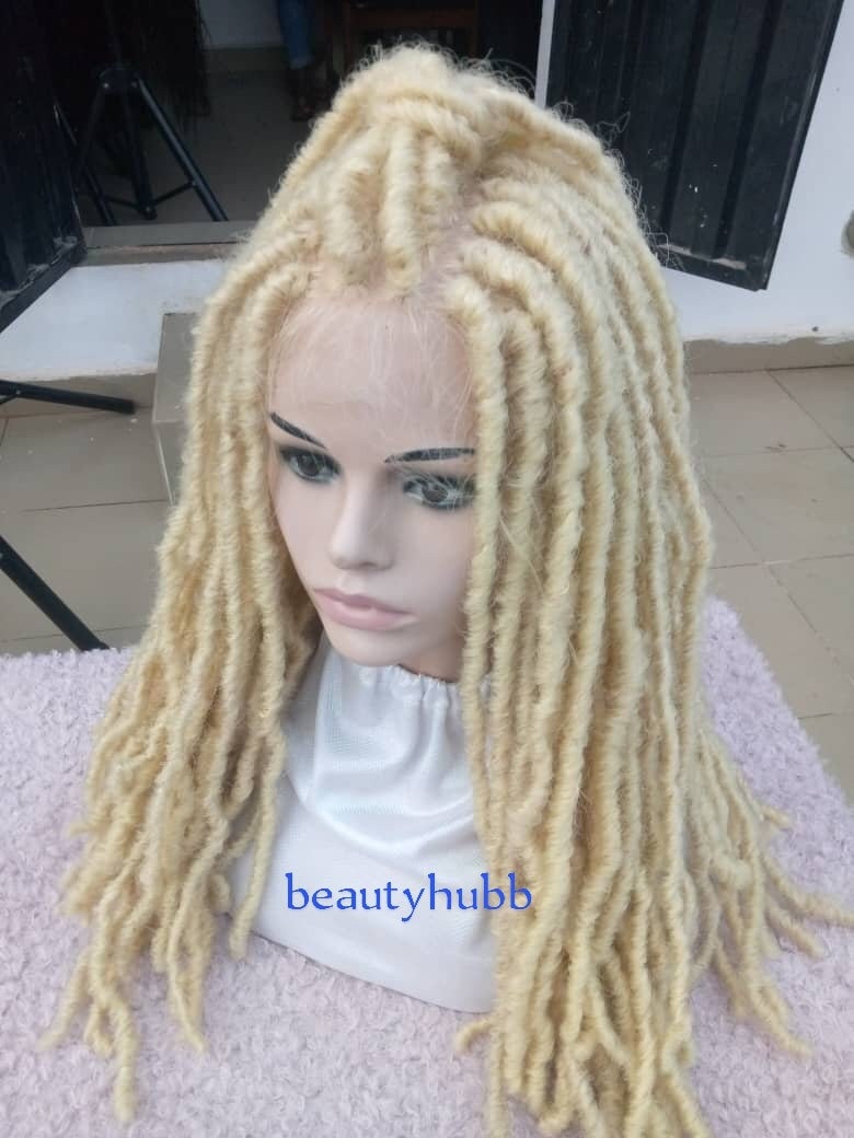 4x4 Lace Closure Messy Locs Dreadlocks Fauxlocs Faux Dreadlock Zopf Perücke Für Schwarze Frauen Geflochtene Perücken, Geflochtene Spitze Perücke von Beautyhubb