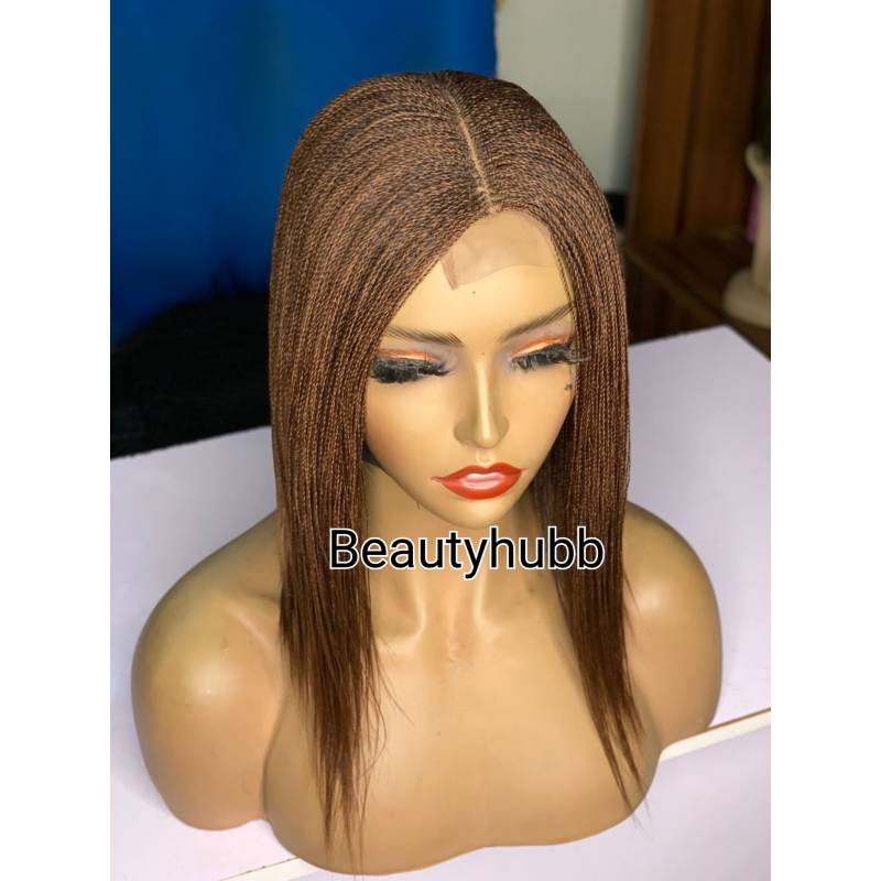 Federn Micro Zöpfe, Braid Perücke, Perücke Für Schwarze Frauen, Geflochtene Perücken, Lace Closure Twist Geflochtene Perücke von Beautyhubb