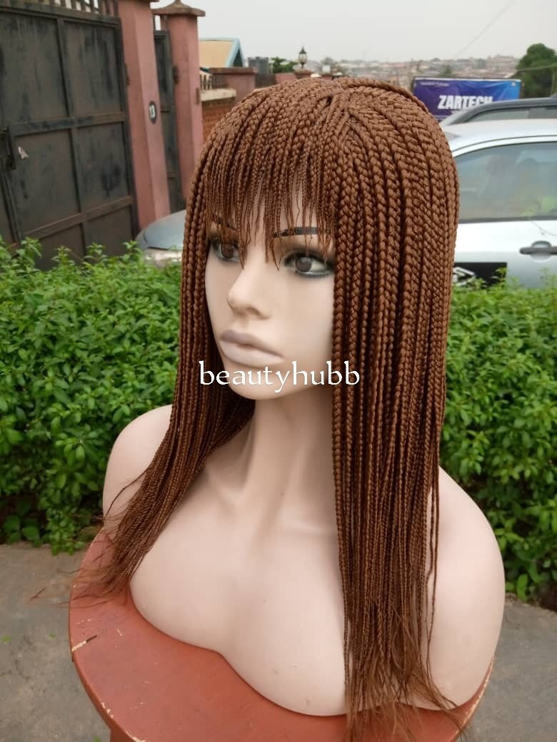 Box Braid Perücke, Fransen Mit Pony, Geflochtene Perücke Für Schwarze Frauen, Braids, Fringe von Beautyhubb