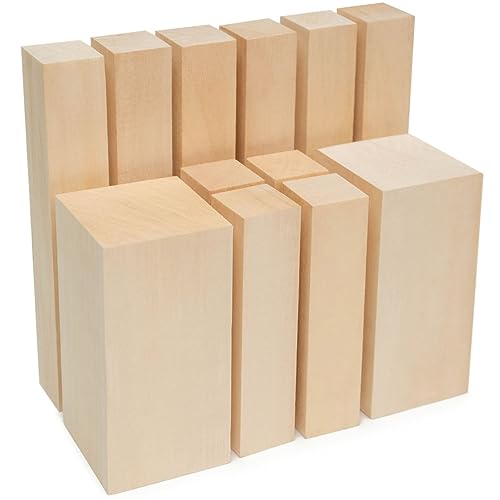 BeaverCraft BW12 Holzblöcke zum Schnitzen - Schnitzholz-Set aus Lindenholz – Linde Basswood zum Holzschnitzen – Balsa Holzblöcke von BeaverCraft