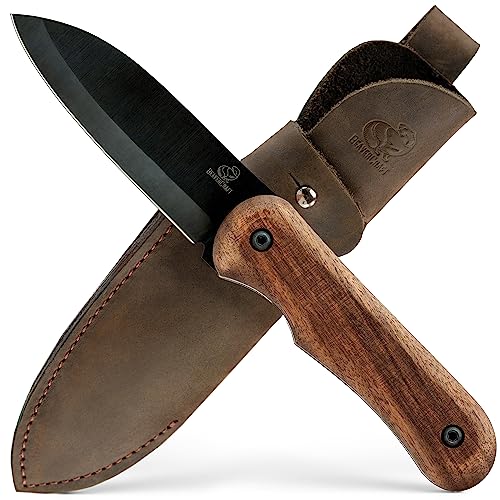 BeaverCraft Bushcraft-Messer Full Tang Survival-Messer mit Scheide – Messer aus Karbonstahl, kleines Bushcraft-EDC-Messer mit feststehender Klinge, Bush-Campingmesser, Geschenk für Männer BSH5 von BeaverCraft