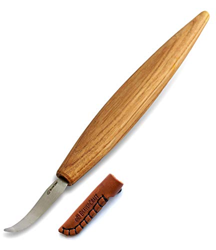 BeaverCraft Hakenmesser Holzschnitzerei SK4s Langmesser Schnitzwerkzeuge zum Löffelschnitzen 6cm Langer Griff 20cm Löffelmesser Holzschnitzwerkzeuge Schüssel Kuksa Schnitzwerkzeug von BeaverCraft