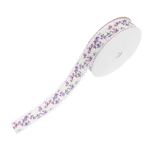 Beavorty 1 Rolle Spitzen band Blumenschleifenband Kuchenschachteldekoration handgemachte Dekorative Bögen geschenkband Spitzenband dünnes Band zum Basteln Polyester Violett von Beavorty