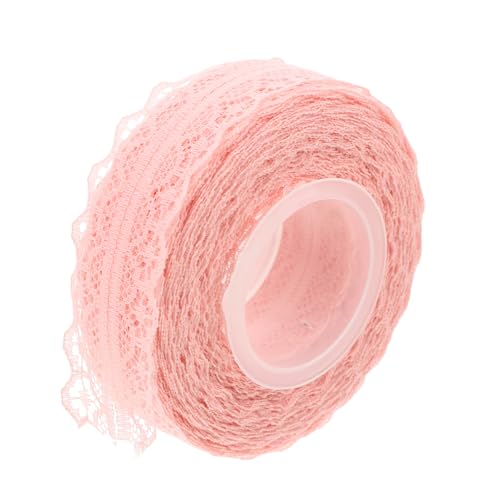 Beavorty 1 Rolle Spitzen band DIY Bastelband Schmuckband geschenkband hochzeitsschmuck Spitzenband Kuchen Dekoration DIY Kopfschmuck Spitzenbesatz Netzband Bandspitze Spitzenstoff Rosa von Beavorty