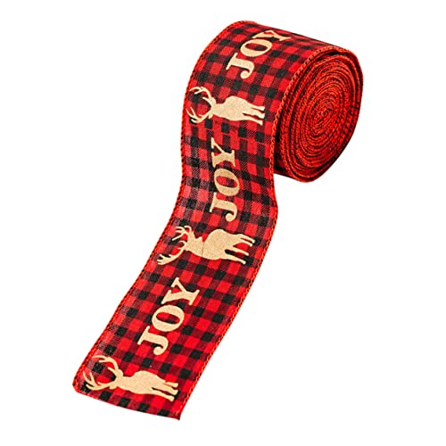 Beavorty 1 Rolle Weihnachtsband weihnachtsfestband Weihnachtsschmuck Bänder für DIY weihnachtsverpackungsband dekoratives Band Zierband weihnachtsdeko ribbon Partybänder Banddekor Stoff rot von Beavorty