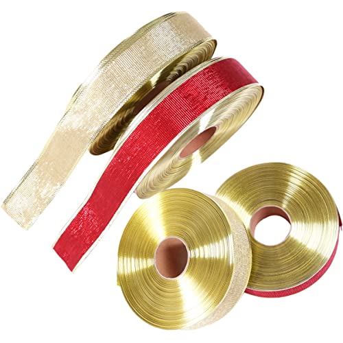 Beavorty 1 Satz Geschenkband Zum Verpacken Von Geschenken Weihnachtsband Weihnachtsbogenband Weihnachten Feiertags-polyesterband Bänder Für Weihnachtsglitzerbänder Girlande Stoff 4 Rollen von Beavorty