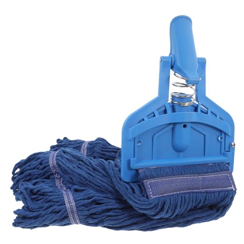 Beavorty 1 Satz Moppkopf-clip Baumwollgarn Flecken Entfernen Mops Für Die Bodenreinigung Besenköpfe Ersatzkopf Für Die Scheuerbürste Moppschrubber Mop Und Eimer Rostfreier Stahl Blue 2st von Beavorty