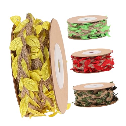 Beavorty 1 Satz Simulation Verlässt Hanfseil Jute-blatt-band Wandhaken Makramee-schnur Hängend Schnur Zum Basteln Leaves Decoration Packseil- Blumenstrauß-verpackungsseil Stoff 4rollen von Beavorty