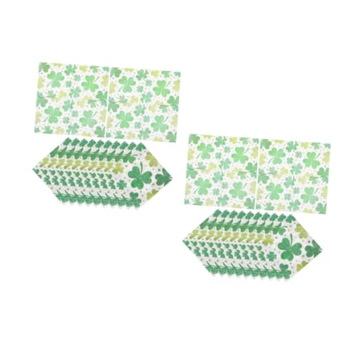 Beavorty 2 Sätze 2 Sets Partyservietten Grünes Seidenpapier Partyservietten Vintage Servietten Zum St Patrick'S Day Haushaltsservietten Gemusterte Servietten 20 Stück * 2 von Beavorty