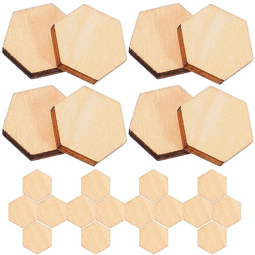 Beavorty 200st Diy-projekte Aus Holz Holzplatte Sechseck Leer Holzformen Basteln Naturholzkreise Puzzleteile Aus Holz Baumscheibe Sechseckige Ausschnittformen Hölzern Kind Schatz Zubehör von Beavorty