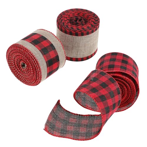 Beavorty 3 Rollen Gürtel aus Sackleinenband breit Bögen machen Band Herbstband für Kränze Weihnachtsband geschenkband geschenkverpackung Weihnachtsdekore Girlandenband betäuben von Beavorty