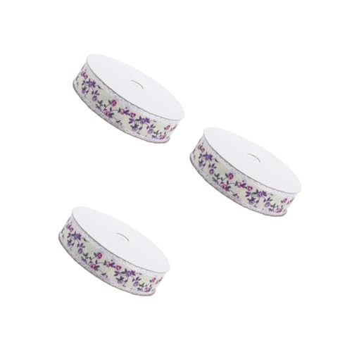 Beavorty 3 Rollen Spitzen Band Verpackungsband Spitzenband Blumenbänder Vintage-spitzenbesätze Band Für Blumenstrauß Kuchenband Dünnes Band Spitzenbänder Zum Basteln Polyester Violett von Beavorty