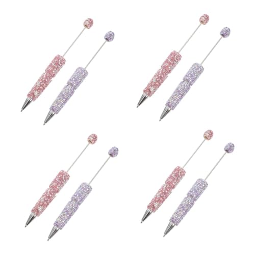 Beavorty 4 Sätze 4 Sets Diamant Kugelschreiber Ausgefallene Stifte Für Frauen Stiftmacher Set Mit Perlen Perlenstift Glitzernde Metallstifte Perlenstift Perlenstifte 2 Stück * 4 von Beavorty