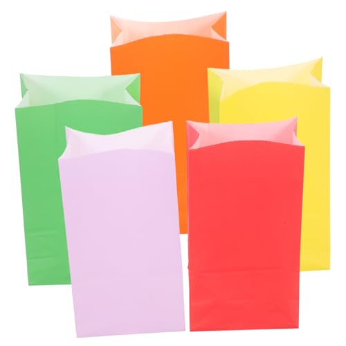 Beavorty 40St Tüte aus farbigem Kraftpapier Geschenkpapier Taschen Süßigkeiten Verpackungstaschen papiergeschenktüten Praktische Papiertüten Lunchtüten aus farbigem Papier Taschen einpacken von Beavorty