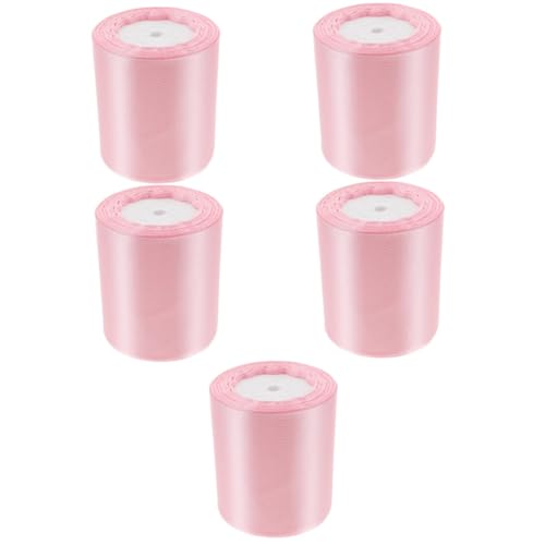 Beavorty 5 Rollen 10cm Band Klammer Multifunktionsbänder Schleifenknoten Machen Bänder Exquisites Geschenkband Geschenkbandverzierung Blumenverpackungsbänder Wickelband Polyester Rosa von Beavorty