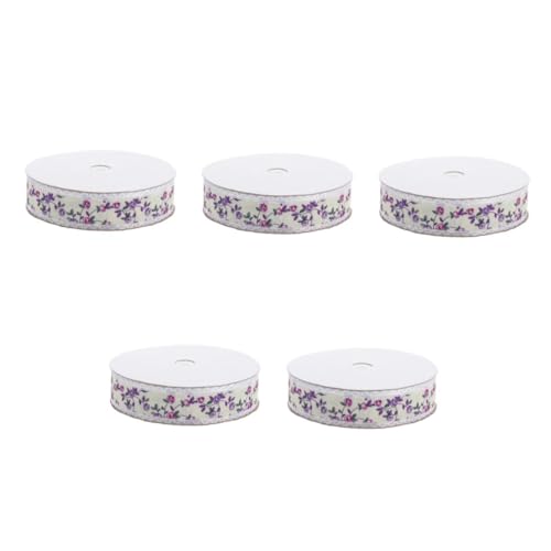 Beavorty 5 Rollen Spitzen Band Blumenbänder Spitzenbänder Geblümtes Band Kleines Handgemachtes Band Diy Handgefertigte Ornamente Band Für Blumenstrauß Bauernband Polyester Violett von Beavorty