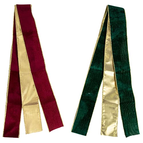 Beavorty 5 Sätze Beflockte Weihnachtsbänder Ornamentband Geschenkband Weihnachts-ripsband Dekorationen Ribbon Weihnachtsband Weihnachtsfeier Gefallen Banddekoration Beflockung 2 Rollen * 5 von Beavorty