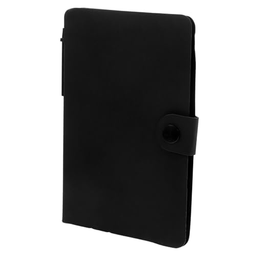 Beavorty Business-notizblock Haftnotizen Für Bücher Notizbuch Mit Spiralbindung, College-regel Taschennotizbuch Mit Stift Kleines Spiralheft Zurück Zum Schulmaterial Black Pu-leder von Beavorty