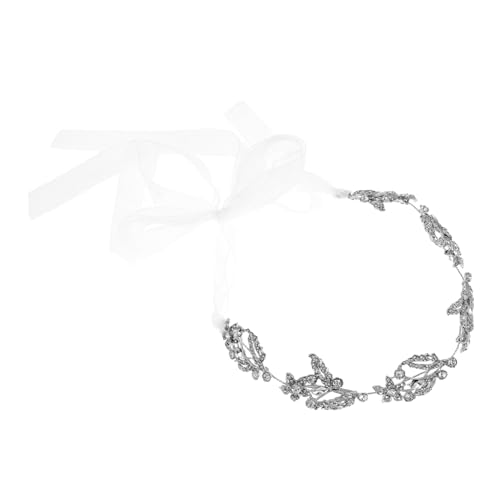 Beavorty Haarblatt-kopfkette Exquisite Vitrine Romantische Applikationen Funkelnde Tiara Strass-tiara Atmungsaktiver Verband Handgefertigte Tiara Schmuck Kopfschmuck Legierung Silver von Beavorty