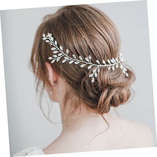 Beavorty Marquise Silberne Weiche Kette Haarschmuck Haarrebe Hochzeitskopfschmuck Für Die Braut Hochzeit Kopfschmuck Haarranken Für Bräute Brautkopfschmuck Für Die Hochzeit Silver Legierung von Beavorty