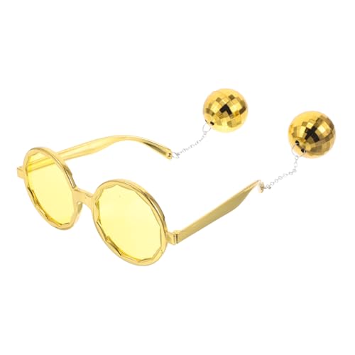 Beavorty Partybrille Lustige Brille Für Erwachsene Lustige Sonnenbrille Für Erwachsene Party-sonnenbrille Brille Für Den Abschlussball Discokugel-zubehör Für Damen Plastik Golden von Beavorty