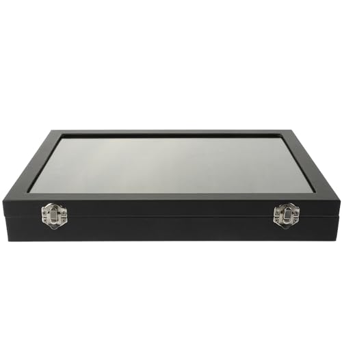 Beavorty Schmuckaufbewahrungsbox mit Glasdeckel Tragbare Schmuckschatulle für Ringe und Ohrringe Großer Organizer für Schmuckstücke und Zubehör für Reisen und Präsentation Beavorty Schmuckaufbewahrungsbox mit Glasdeckel Tragbare Schmuckschatulle für Ringe und Ohrringe Großer Organizer für Schmuckstücke und Zubehör für Reisen und Präsentation von Beavorty