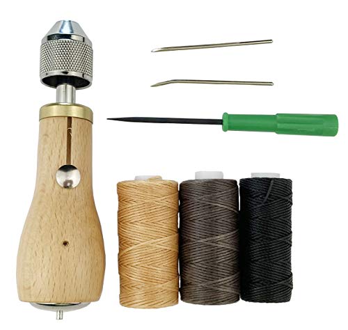 Becho Professionelles Nähahle, Nähahle, Leder-Handwerk, Näh Werkzeug-Set mit 3 R gewachstem Faden für Leder, Segel, schweres Segeltuch und mehr von Becho