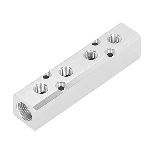 Verteilerblock-Splitter, G1/2-Eingang G1/4-Ausgang 30 x 30 mm korrosionsbeständiger, rostfreier pneumatischer Verteiler-Luftverteilungsblock für Kompressoren(SY30-02-4F), Mechanischer Antrieb von Bediffer