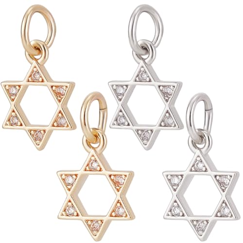 Beebeecraft 1 Box 16 Stück Davidstern Anhänger Stern Anhänger Großpackung 14 Karat Vergoldetes Und Platiniertes Messing Zirkonia Anhänger Hexagramm Anhänger Verbindungsstücke Für Die 12.5x9mm Beebeecraft 1 Box 16 Stück Davidstern Anhänger Stern Anhänger Großpackung 14 Karat Vergoldetes Und Platiniertes Messing Zirkonia Anhänger Hexagramm Anhänger Verbindungsstücke Für Die 12.5x9mm von Beebeecraft