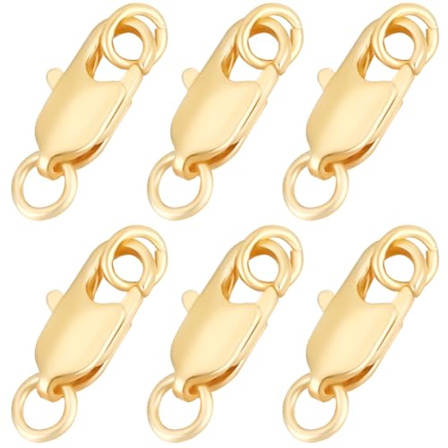 Beebeecraft 1 Box 20 Stück Goldene Karabinerverschlüsse 18 Karat Vergoldetes Messing Kleine Karabinerverschlüsse Mit Biegering Rechteckiger Karabinerverschluss 10.5x5x2.5mm von Beebeecraft