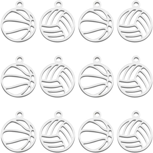 Beebeecraft 1 Box 30 Basketball Anhänger 304 Edelstahl Mental Mini Hohlballspiele Volleyball Sport Anhänger Zur Schmuckherstellung Armbänder Halsketten Schlüsselanhänger Bastelbedarf Zubehör von Beebeecraft