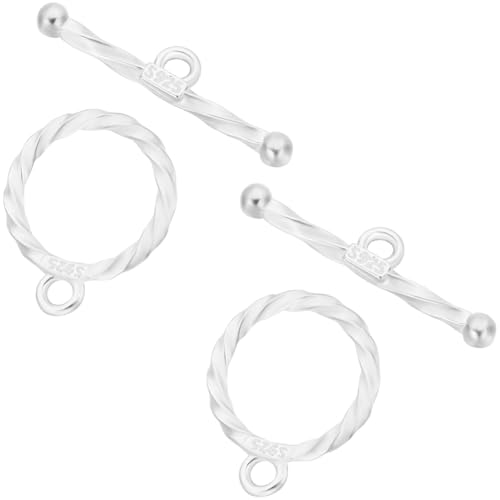 Beebeecraft 1 Box 4 Stück Runde Knebelverschlüsse 925 Stück Sterlingsilber OT Knebelverschlüsse Für Die Herstellung von Halsketten Armbändern Und Ohrringen von Beebeecraft