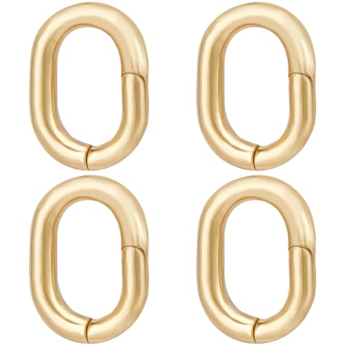 Beebeecraft 1 Box 5 Stück Ovale Ringclips Aus 18 Karat Vergoldetem Messing Twister Verschlüsse Runde Feder Druckknopfclips Für Die Schmucksuche Bei Der Herstellung von Halsketten Und Armbändern von Beebeecraft