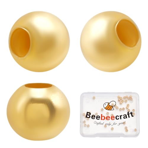 Beebeecraft 1 Box 50 Stück 3 mm Goldene Abstandsperlen 18 Karat Vergoldet 925 Sterlingsilber Glatte Runde Perlen Langlebige Abstandshalter Für Hawaii Lagenarmbänder Halsketten Schmuck DIY von Beebeecraft