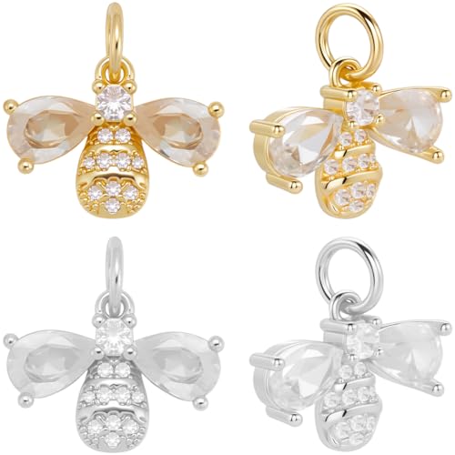 Beebeecraft 1 Box 8 Stück Honigbienen Anhänger 18 Karat Vergoldet Zirkonia Bienen Anhänger Mit Biegering Für Die Schmuckherstellung Armbänder Halsketten DIY Bastelarbeiten Beebeecraft 1 Box 8 Stück Honigbienen Anhänger 18 Karat Vergoldet Zirkonia Bienen Anhänger Mit Biegering Für Die Schmuckherstellung Armbänder Halsketten DIY Bastelarbeiten von Beebeecraft