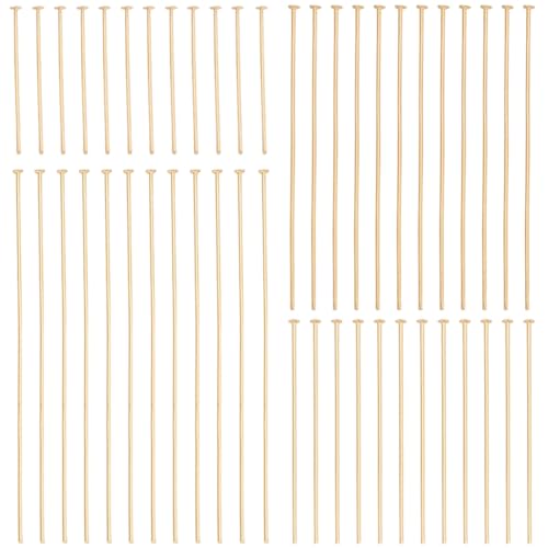 Beebeecraft 1 Box Mit 160 Stück 25/38/51/63 Mm Kopfnadeln 18K Vergoldet Flaches Ösen Quilting Satin Gerade Nadeln Zum Nähen Schneidern Schmuckherstellung DIY Handwerk Kopf 2 mm von Beebeecraft