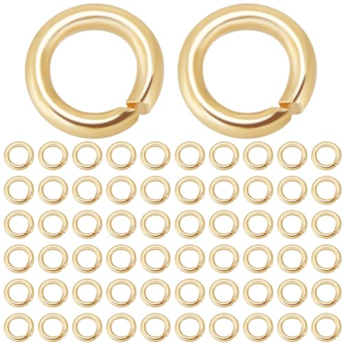 Beebeecraft 1 Box Mit 600 Stück 4 mm Offene Biegeringe 18 Karat Vergoldeter Edelstahl Einzelne Schlaufe Kleine Kreisrahmen O Ring Verbinder Für Die Herstellung von Armbändern Halsketten Und Schmuck von Beebeecraft