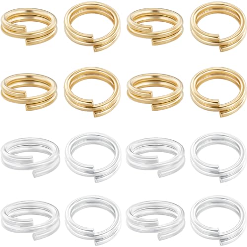 Beebeecraft 1 Box Mit 80 geteilten Biegeringen 24 Karat Gold Und 925 Sterling Silber Plattierte Doppelschlaufen 6 mm Metallverbinder Für Schmuck Halsketten Armbänder Ohrringe Und Kunsthandwerk von Beebeecraft