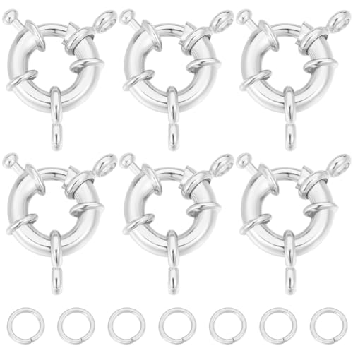 Beebeecraft 10 Stück/Box Federringverschlüsse Aus Sterlingsilber Mit Karabinerverschluss Für Schmuck Armbandverschlüsse Verbinder Mit 20 offenen Biegeringen Für Die DIY Schmuckherstellung von Beebeecraft