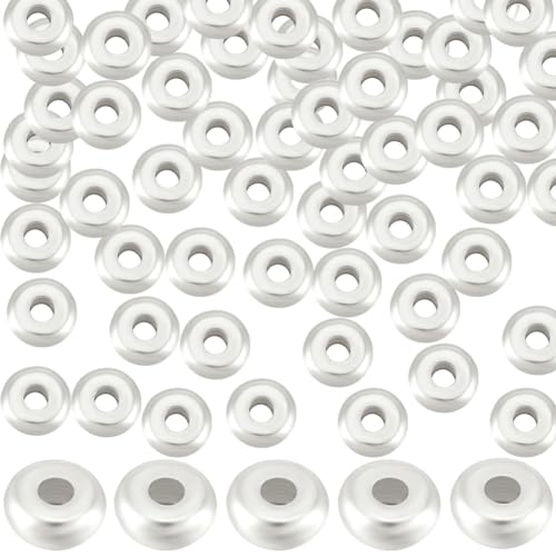 Beebeecraft 100 Stück Flache Runde Abstandsperlen Aus Sterlingsilber 7 mm Glatte Lose Kugelperlen Mit 1.5 mm Loch Für Die Schmuckherstellung Charms Zubehör DIY-Handwerk von Beebeecraft