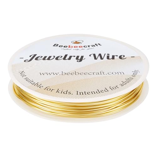 Beebeecraft 18 Gauge Gold Wickeldraht Echtes 14K Vergoldetes Messing 32.81 Fuß Anlaufbeständiger Perlendraht Für Die Schmuckherstellung Kranz Blumen von Beebeecraft