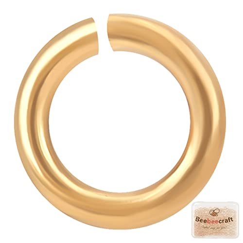 Beebeecraft 300 Stück/Box Gold Biegeringe 4 mm 18 Karat Vergoldete Offene Biegeringe Für Die Schmuckherstellung Halsketten Schlüsselanhänger Gelber Stecker von Beebeecraft