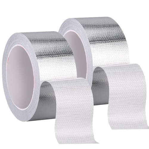 Beekeg 2 Stück 48mm x 10 M aluminium klebeband,ofenrohr alu klebeband,hitzebeständiges Band zum Versiegeln, Reparieren und Isolieren,klebeband hitzebeständig von Beekeg